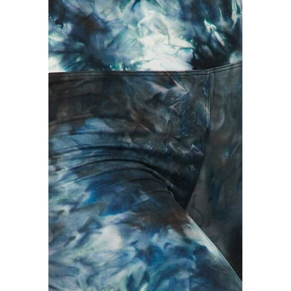 S/M Tie Dye High Waisted Biker Shorts - 3 Inch Waist Steel Blue - Picture 5 of 10